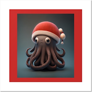 Octopus Santa Posters and Art